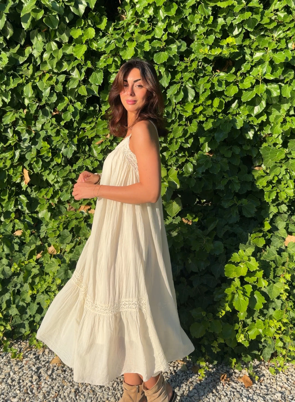 Vestido boho crudo