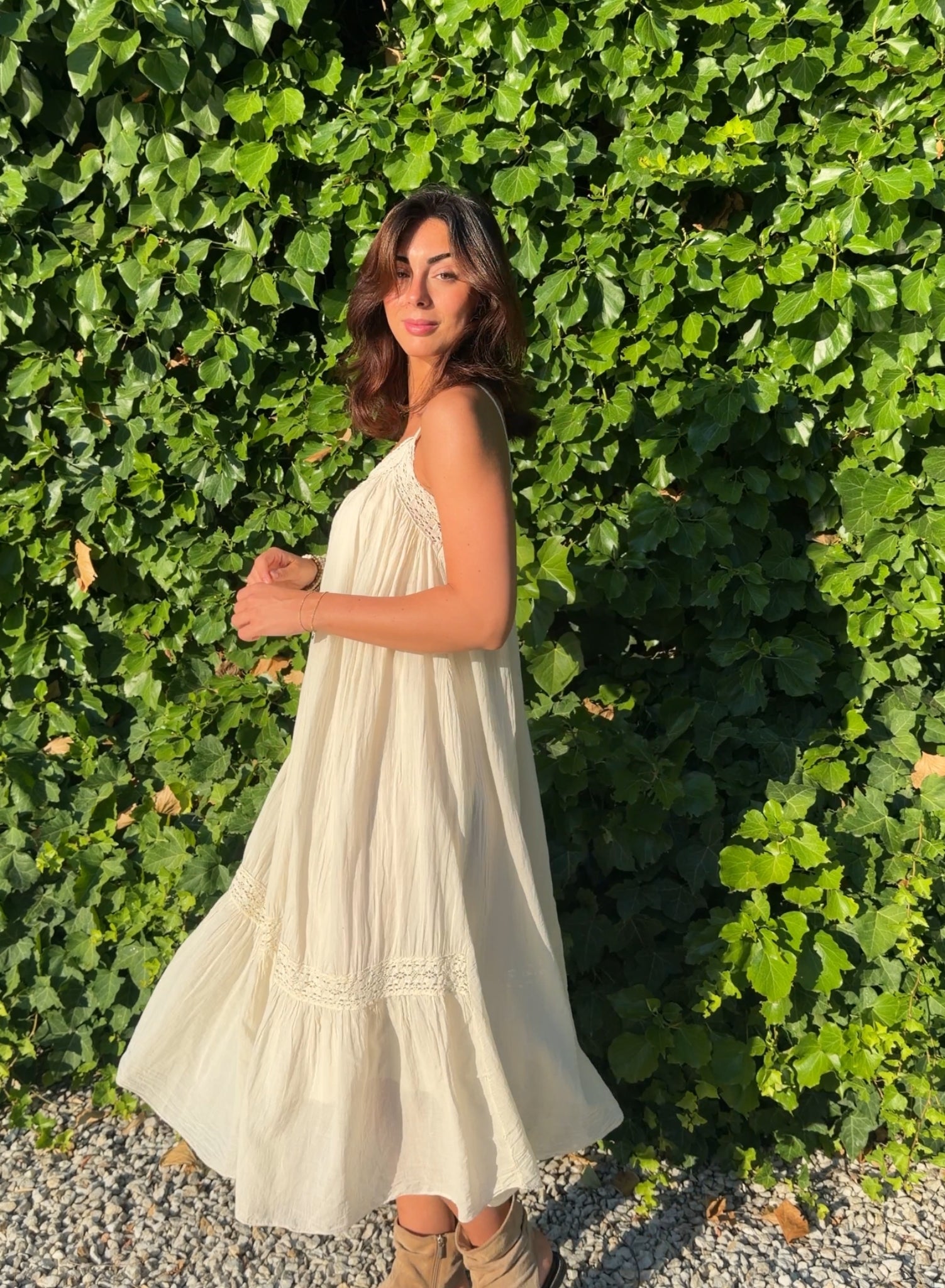 Vestido boho crudo