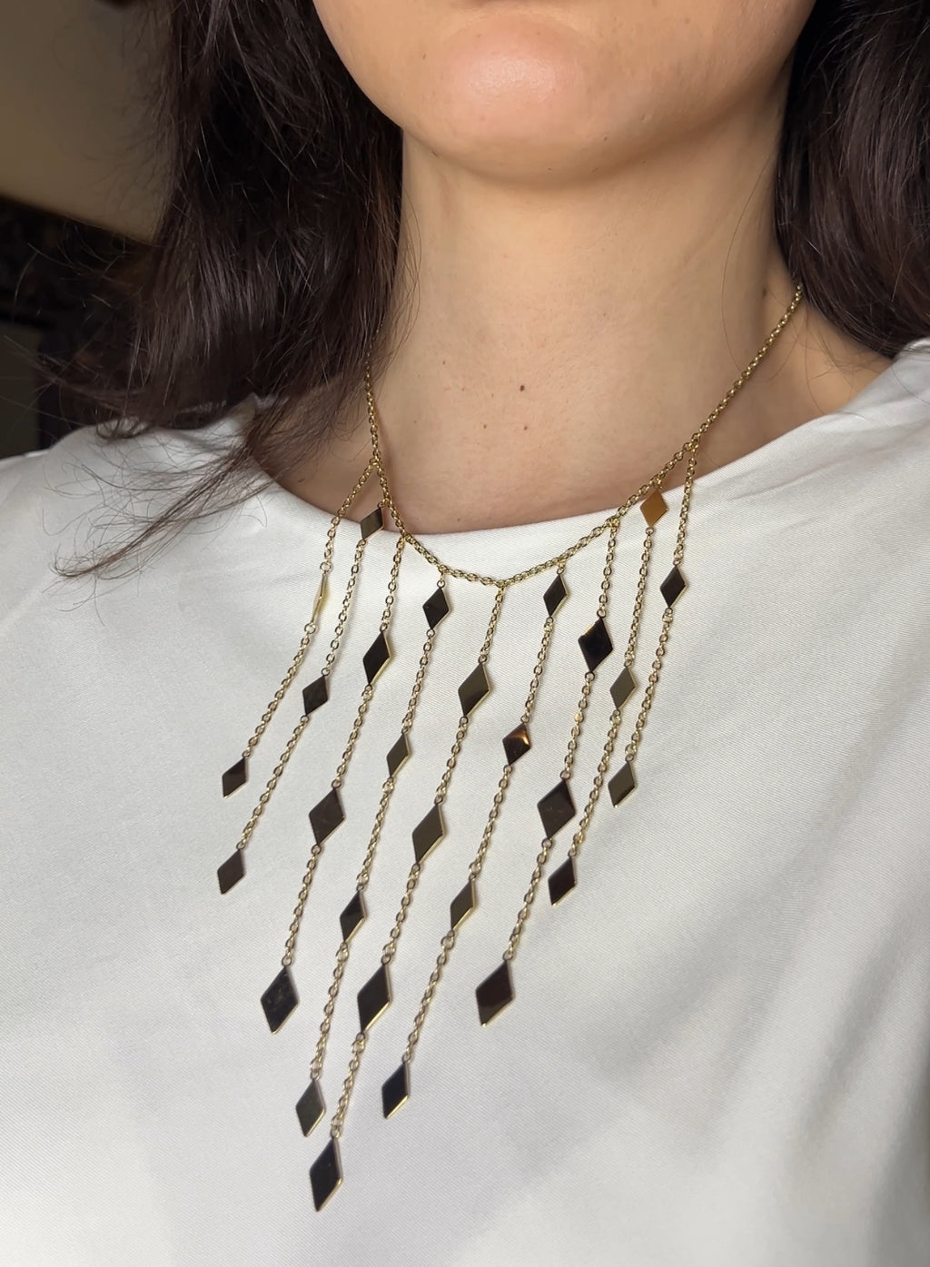 Collar lluvia rombos