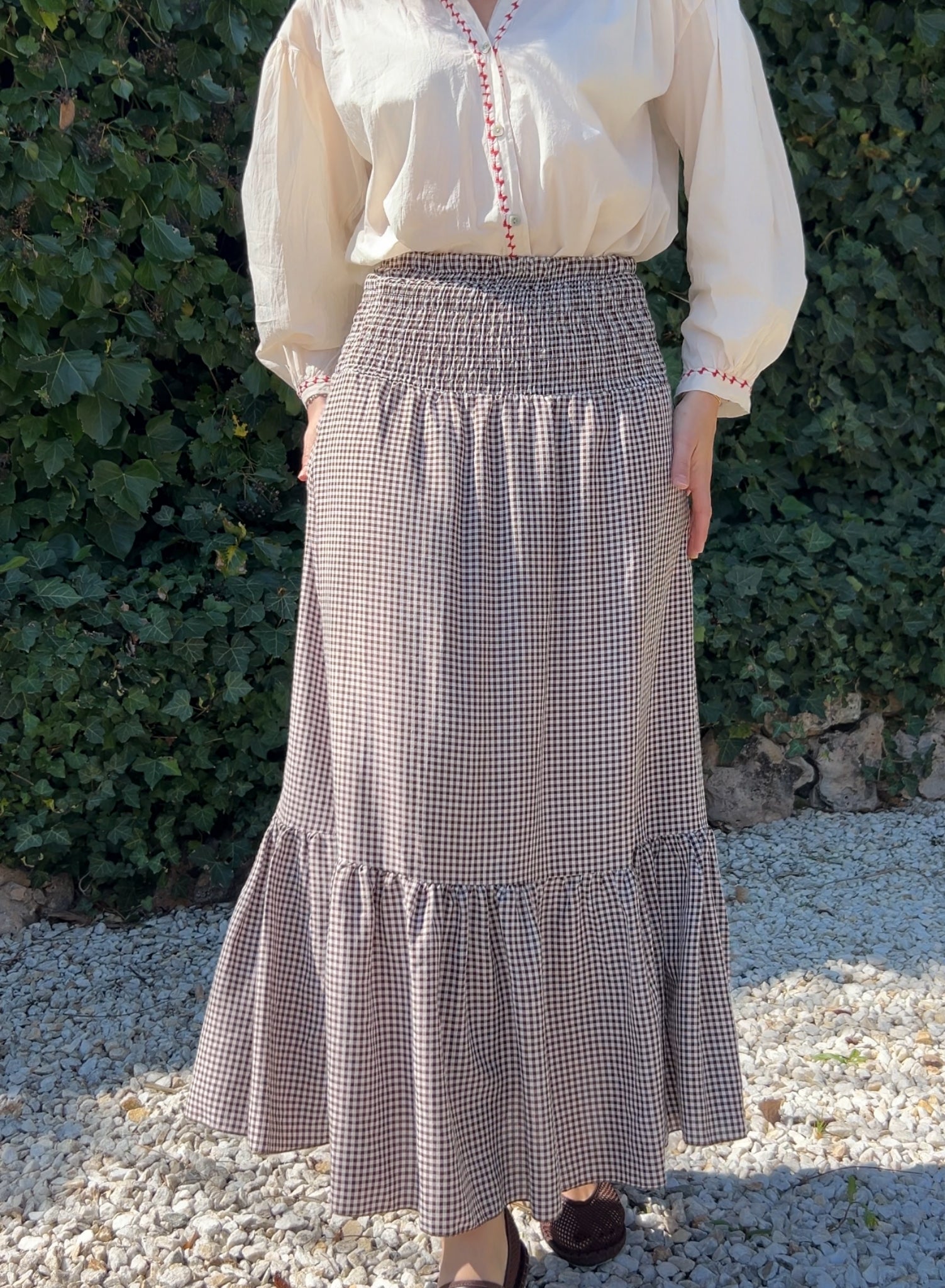 Falda vichy choco