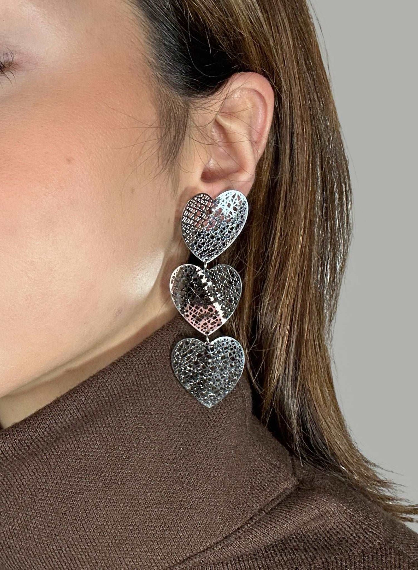 Pendientes Corazón Plateado
