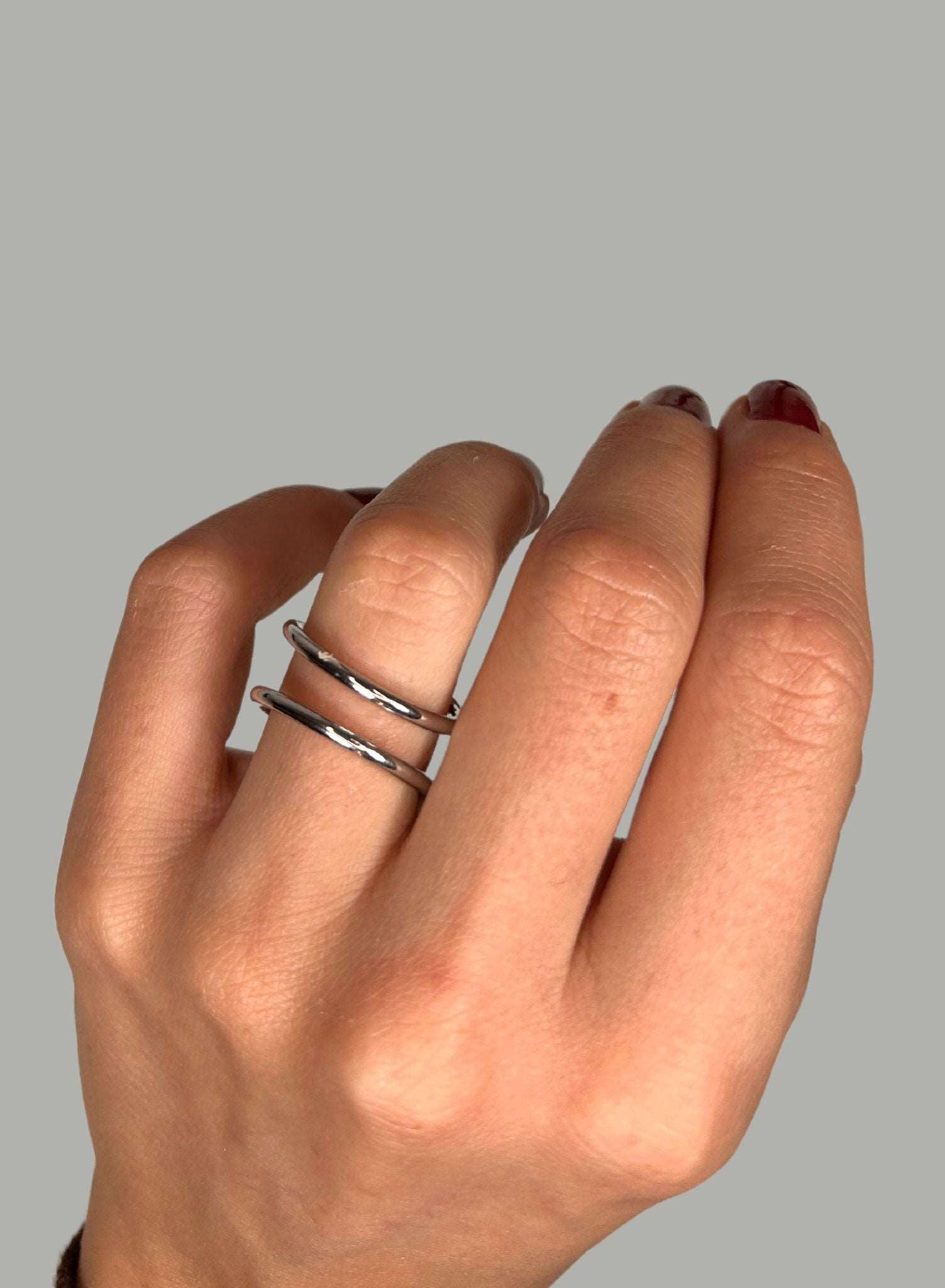 Anillo doble plateado