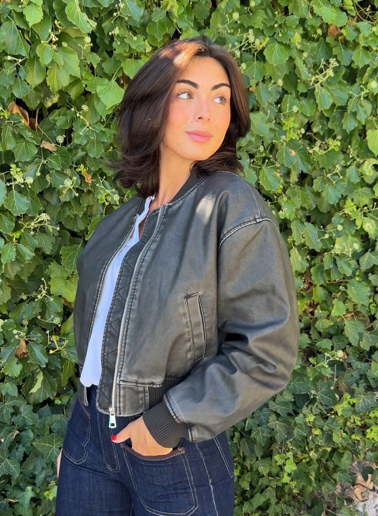 Bomber efecto piel