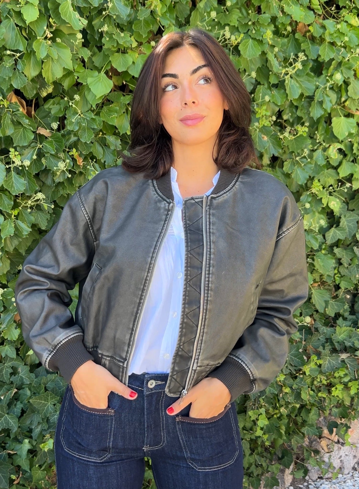 Bomber efecto piel