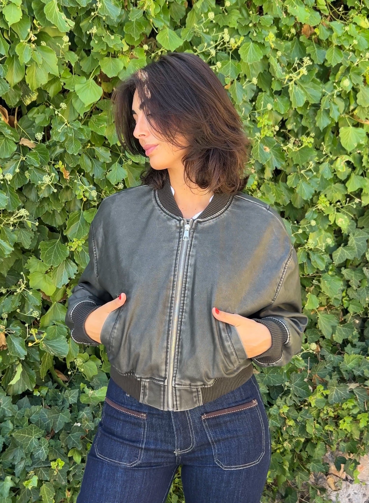 Bomber efecto piel