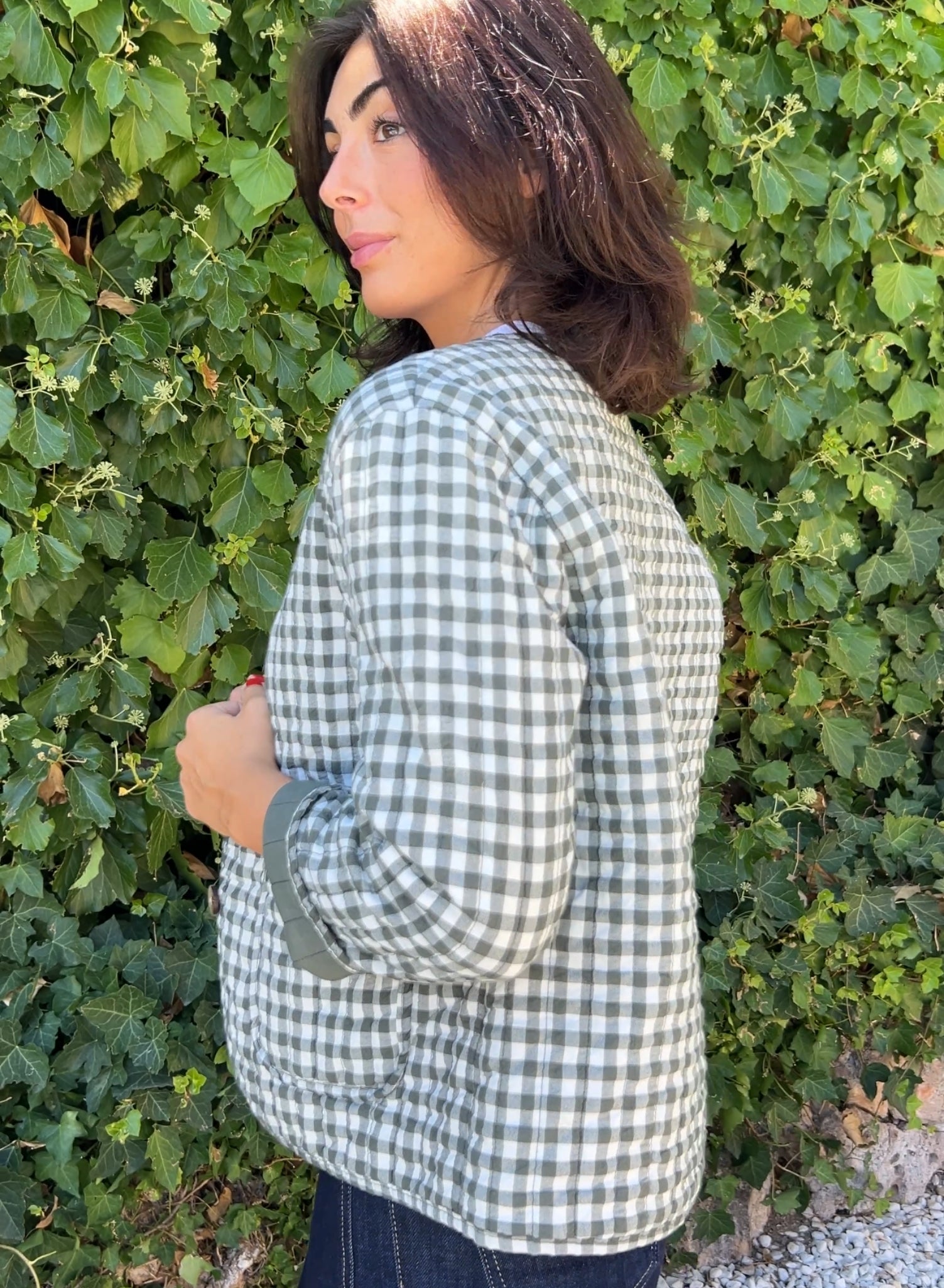 Chaqueta vichy verde