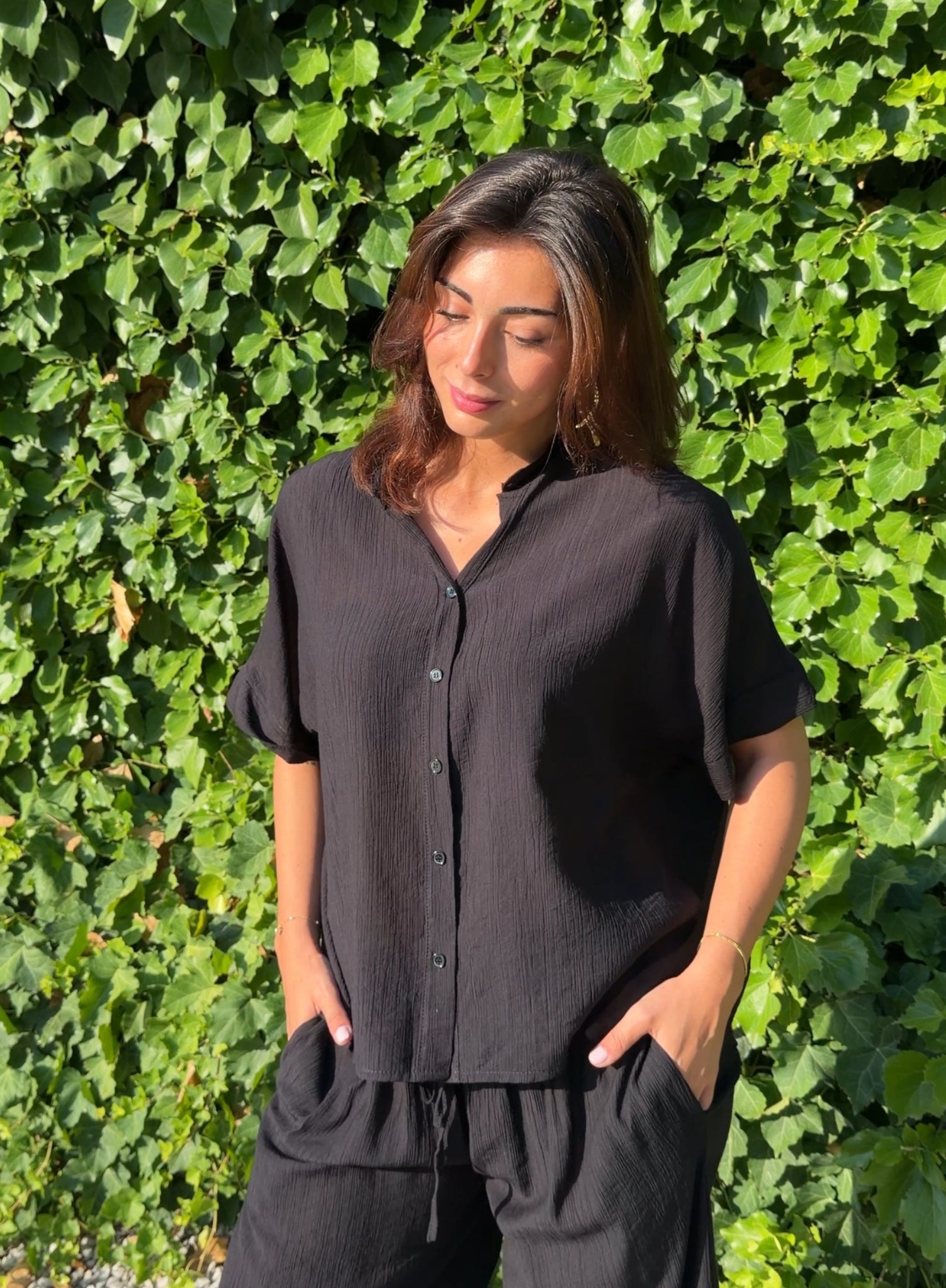 Camisa Formentera negro
