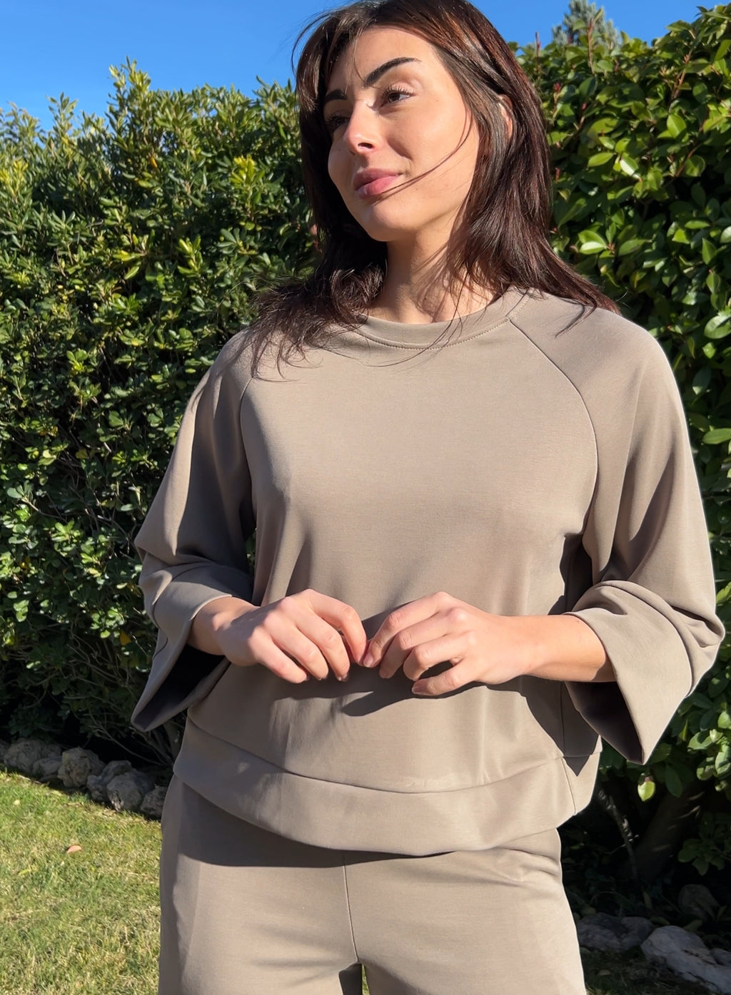 Sudadera chándal topo