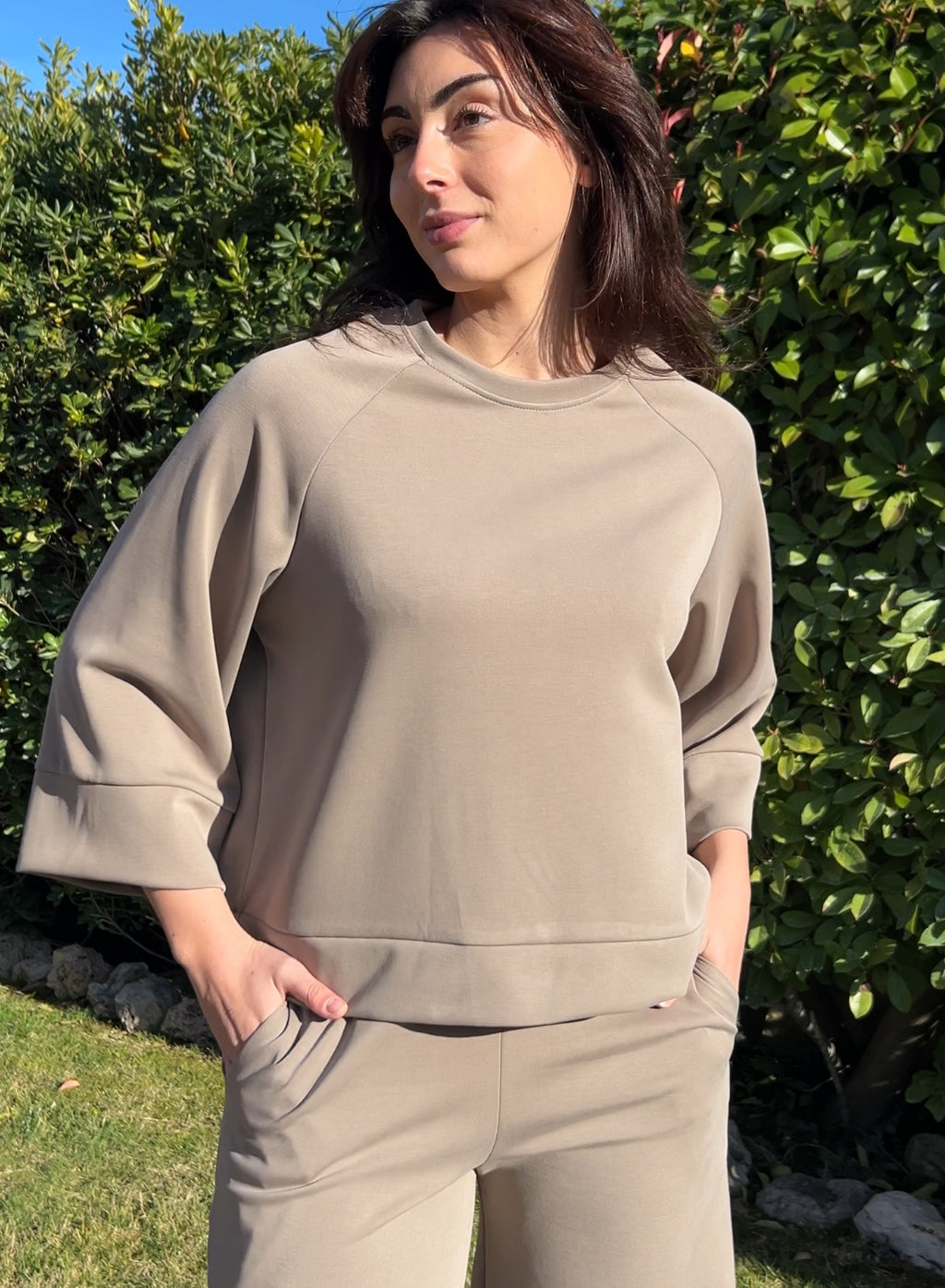 Sudadera chándal topo