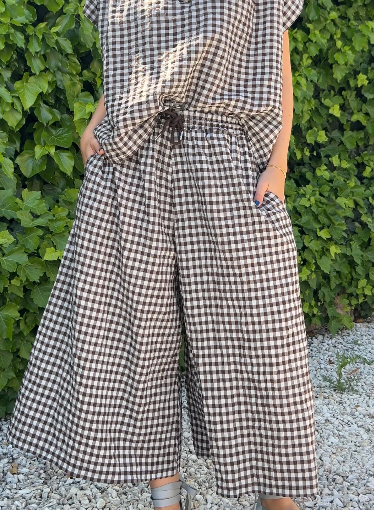 Pantalón vichy choco