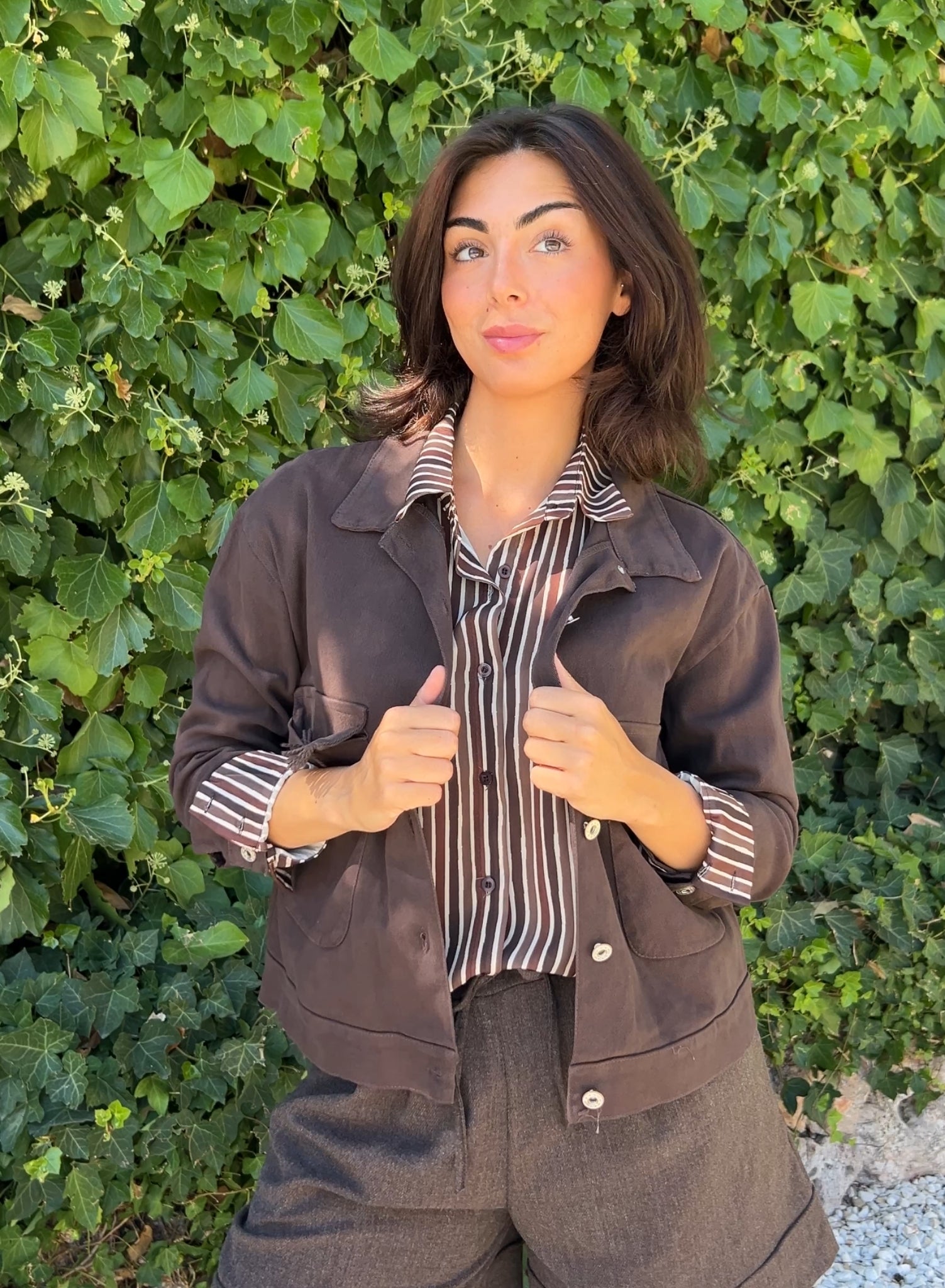 Chaqueta fleco choco