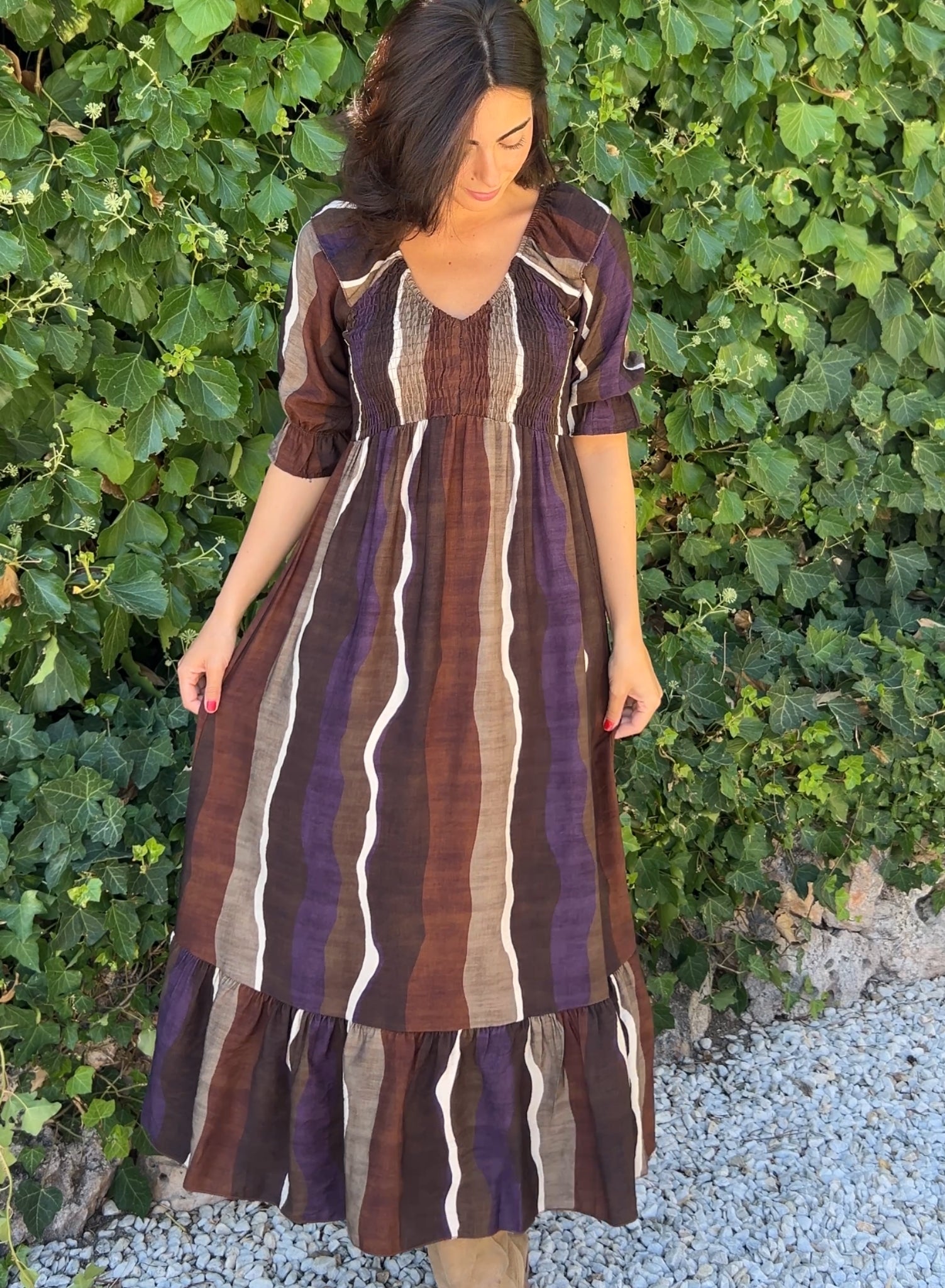 Vestido Zarela choco-morado