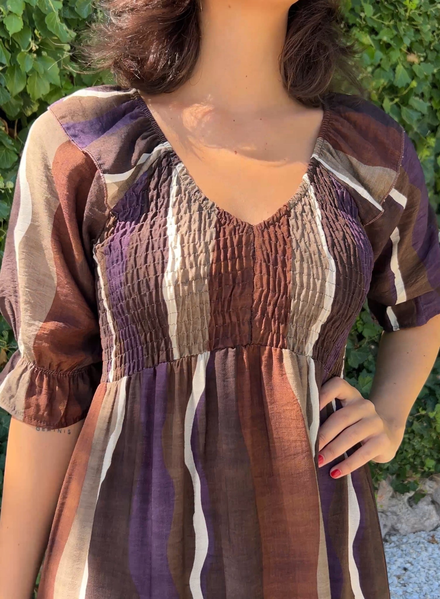 Vestido Zarela choco-morado