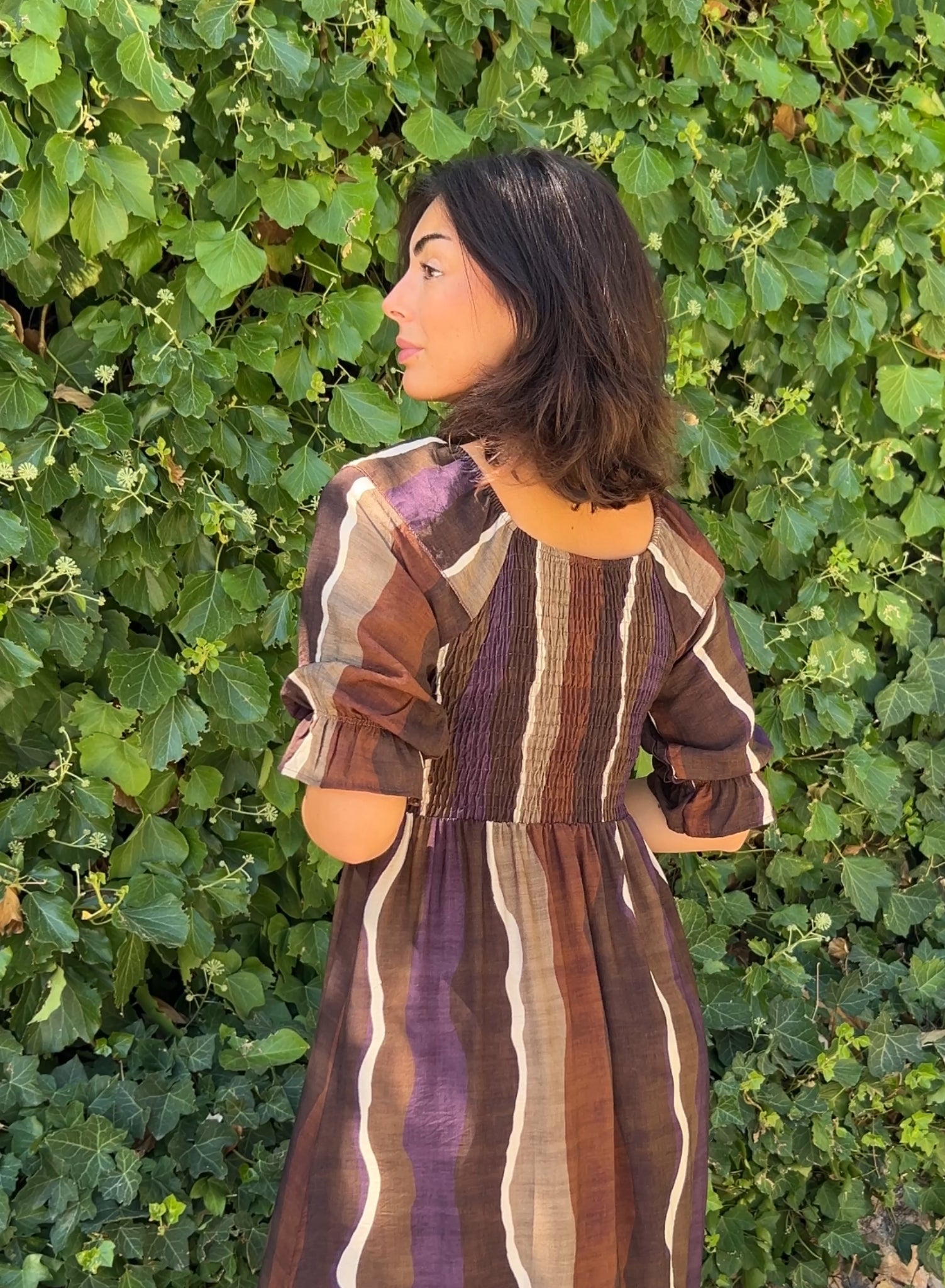 Vestido Zarela choco-morado