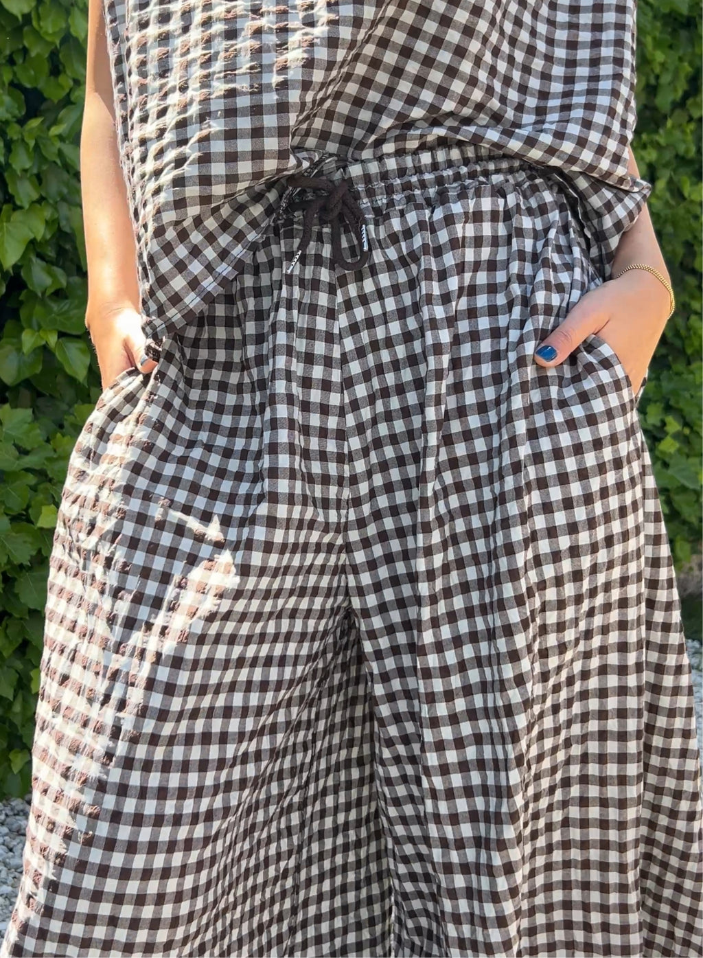 Pantalón vichy choco