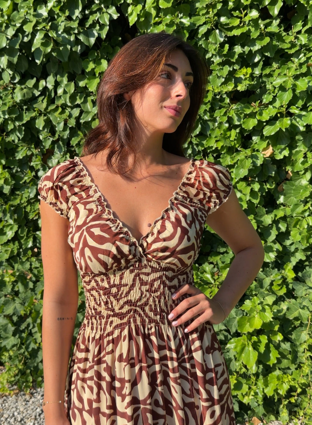 Vestido aguas teja
