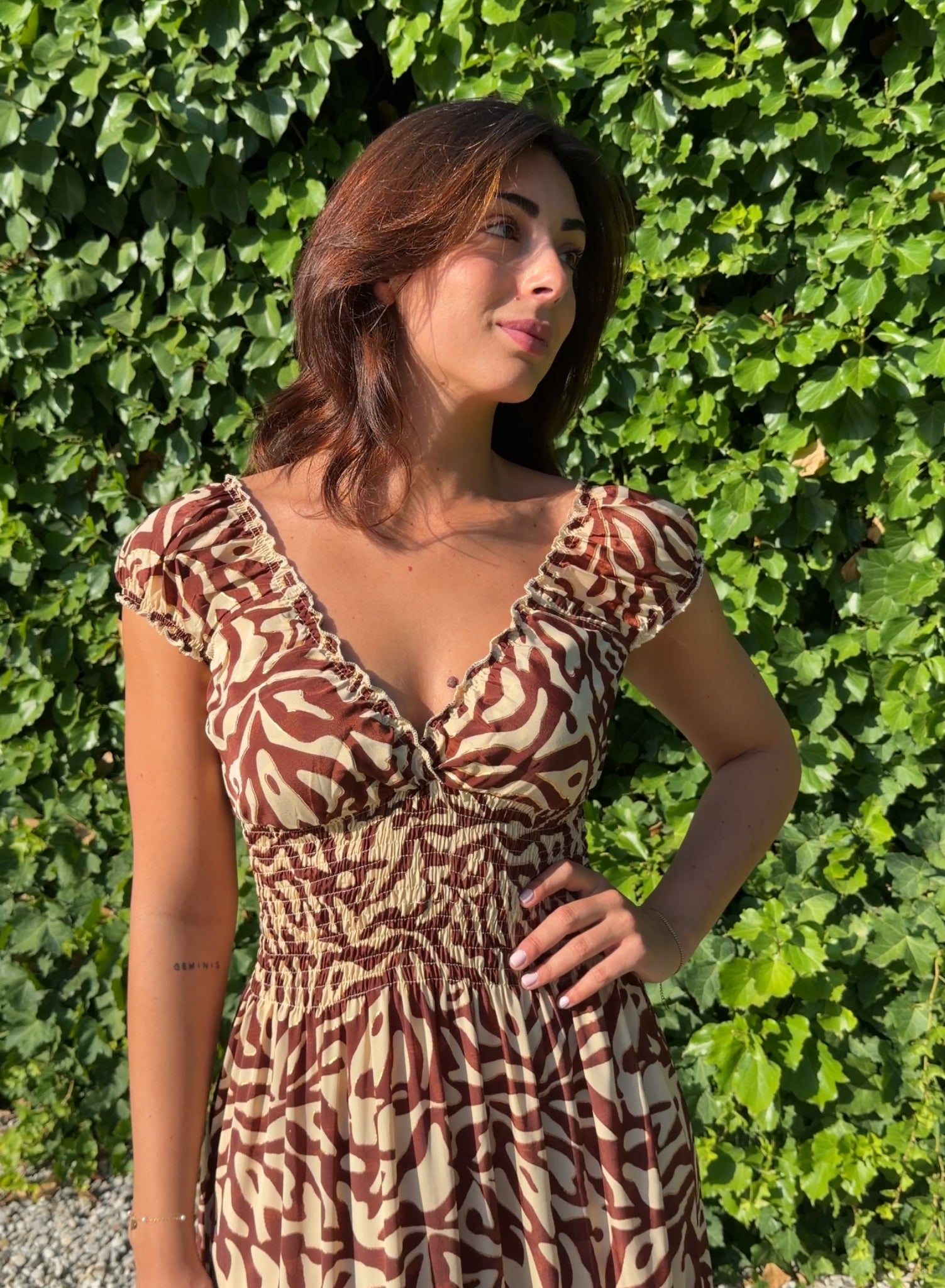 Vestido aguas teja
