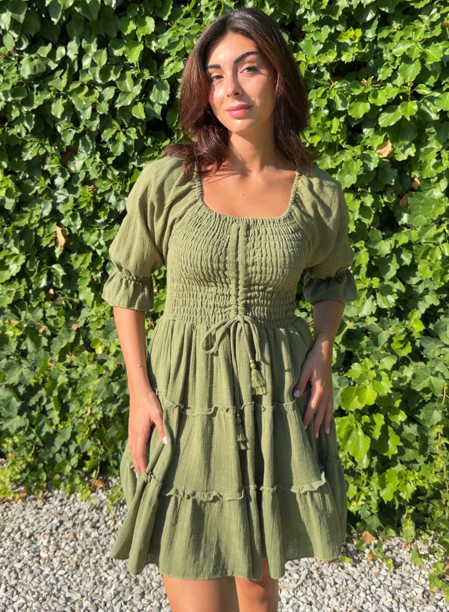 Vestido indio corto verde