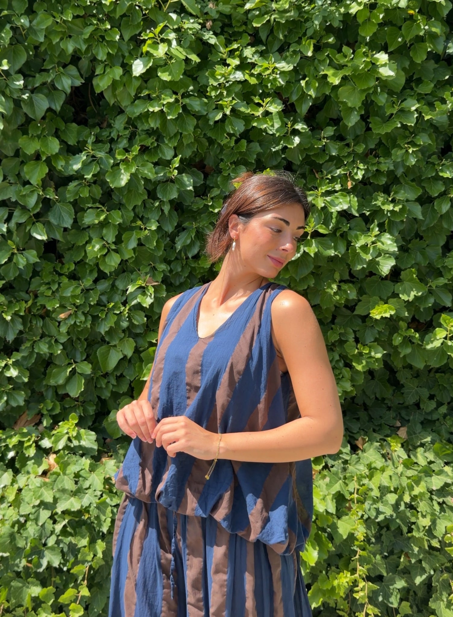 Blusa rayas choco