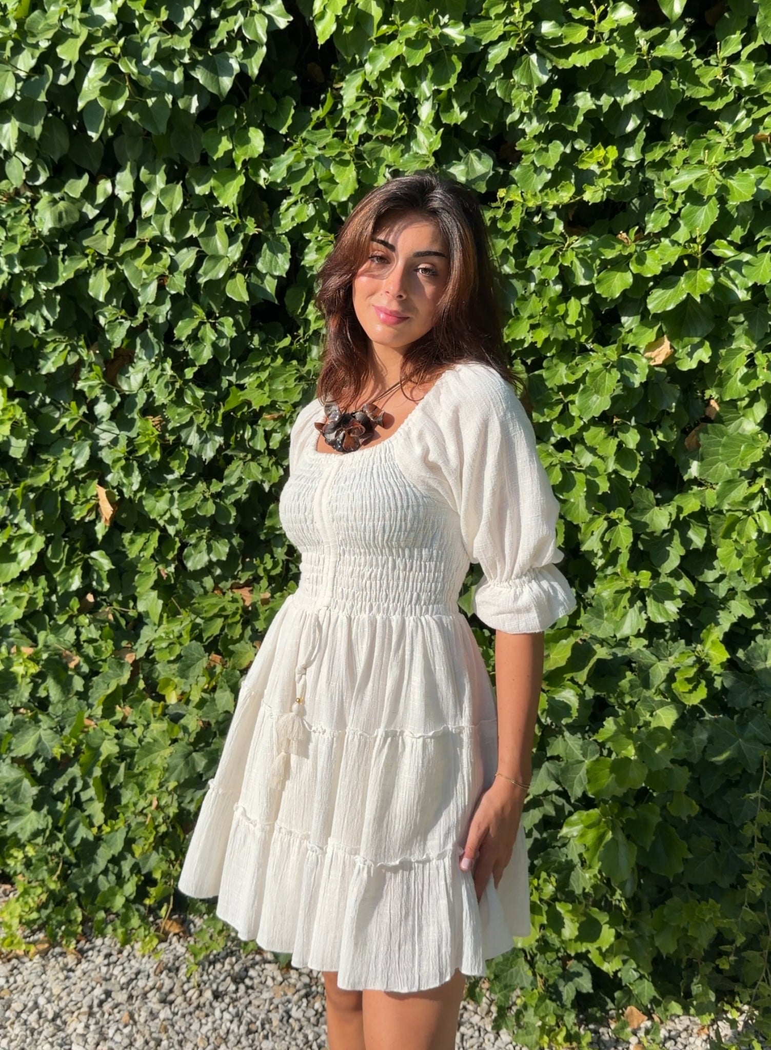 Vestido indio corto blanco