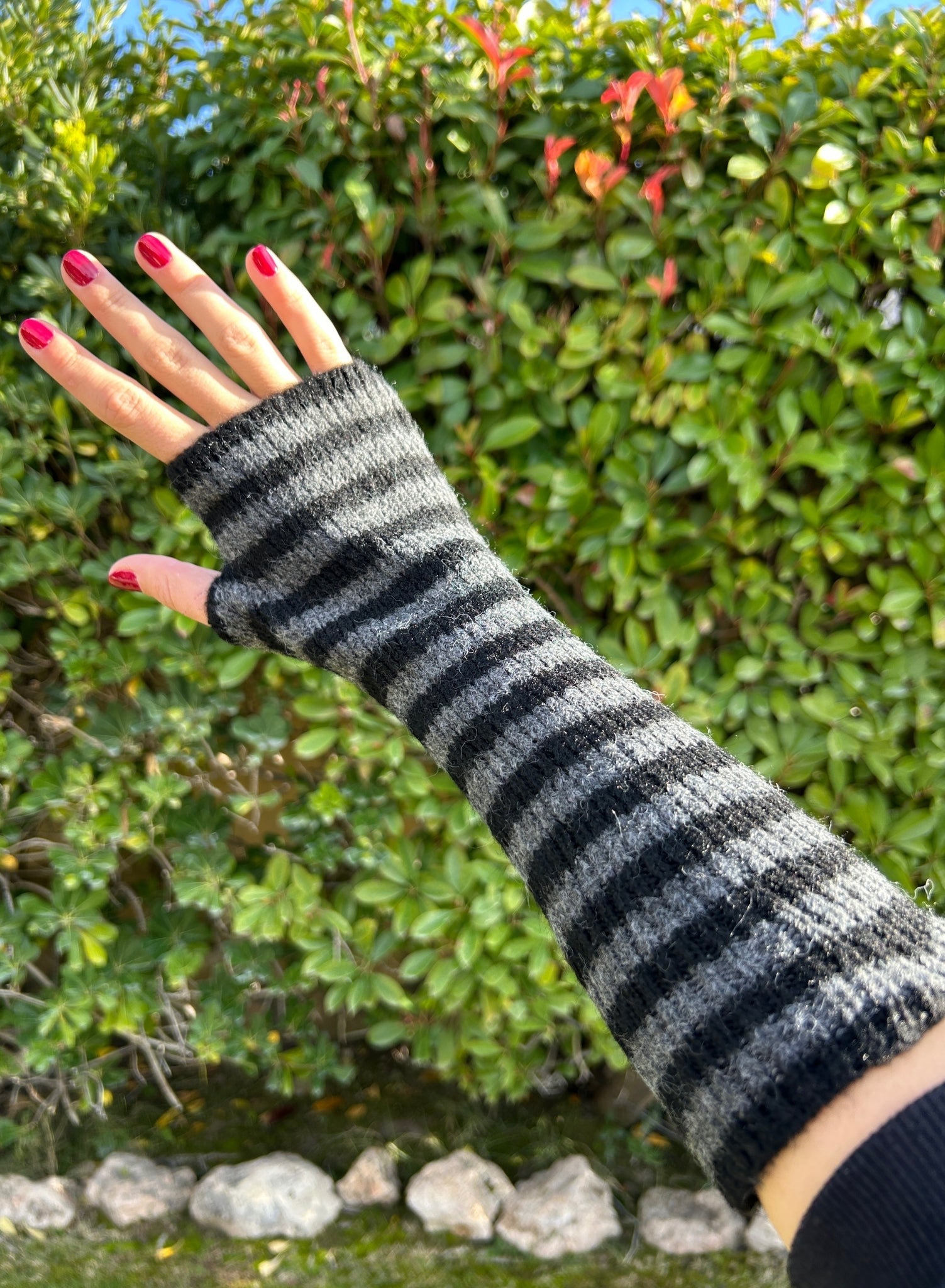 Mitones largos rayas