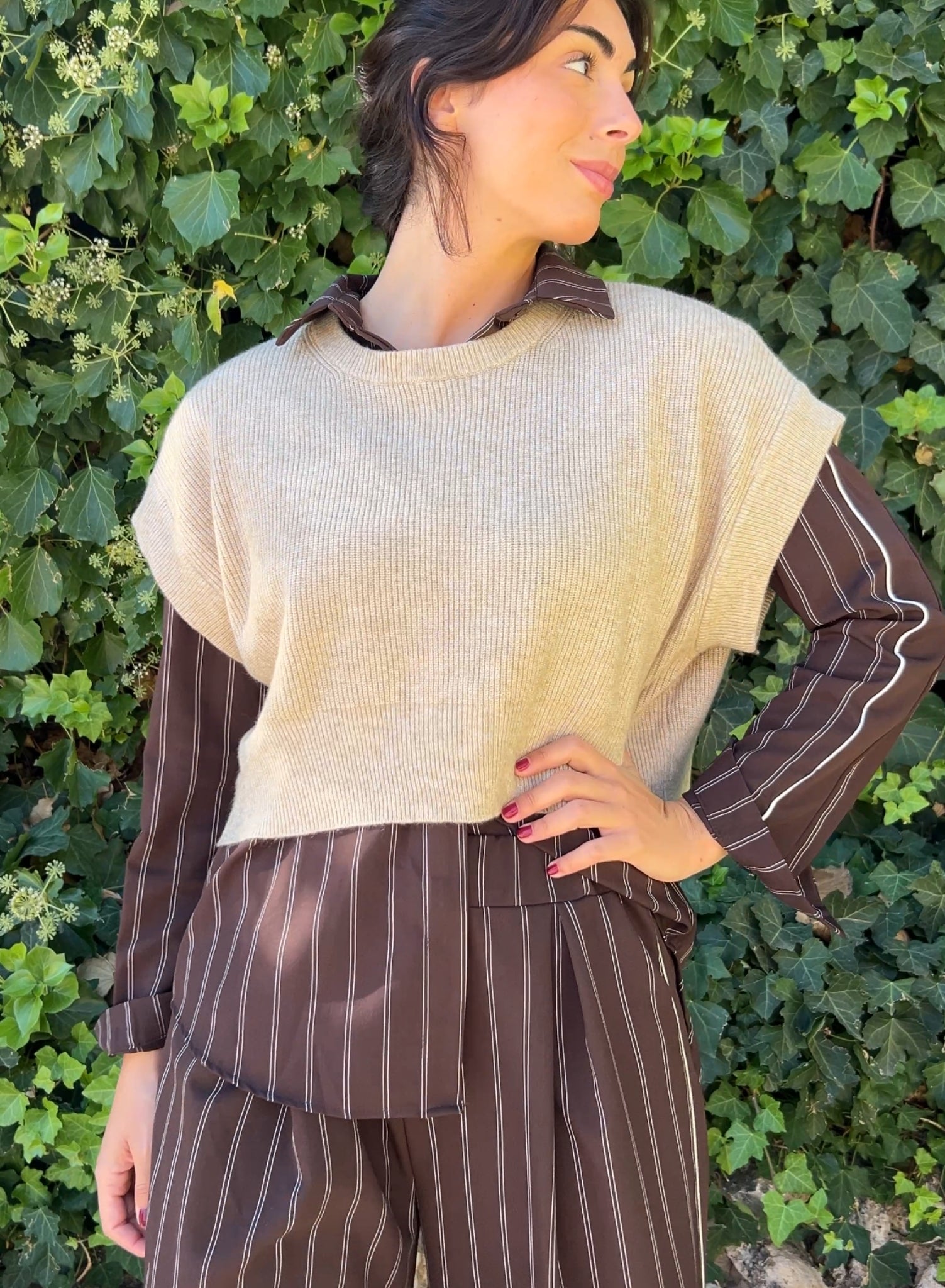 Jersey corto beige