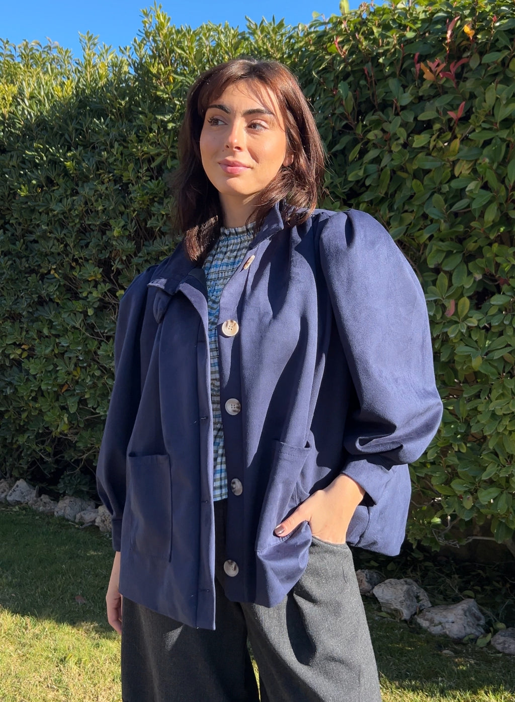 Maroon V-neck sweater