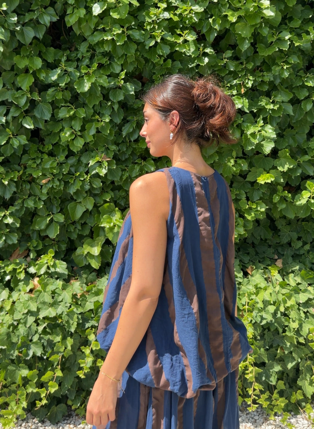 Blusa rayas choco