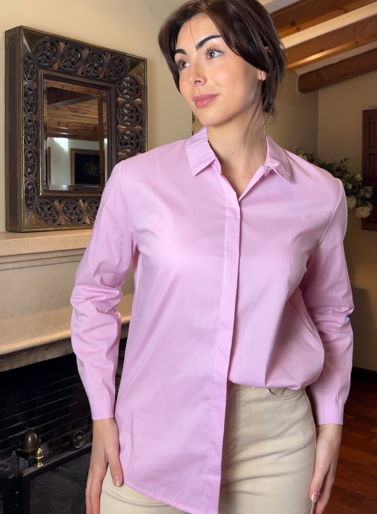 Camisa básica rosa