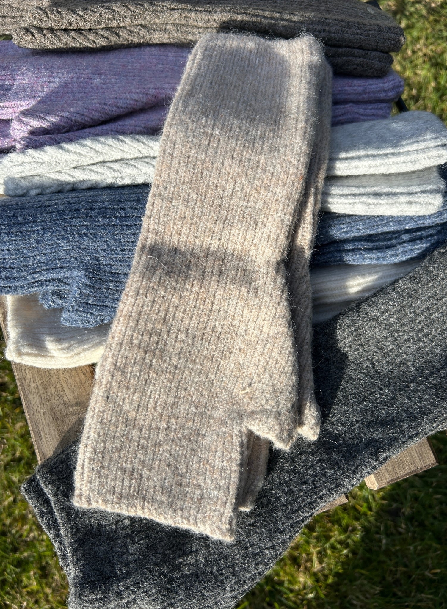 Mitones largos lisos