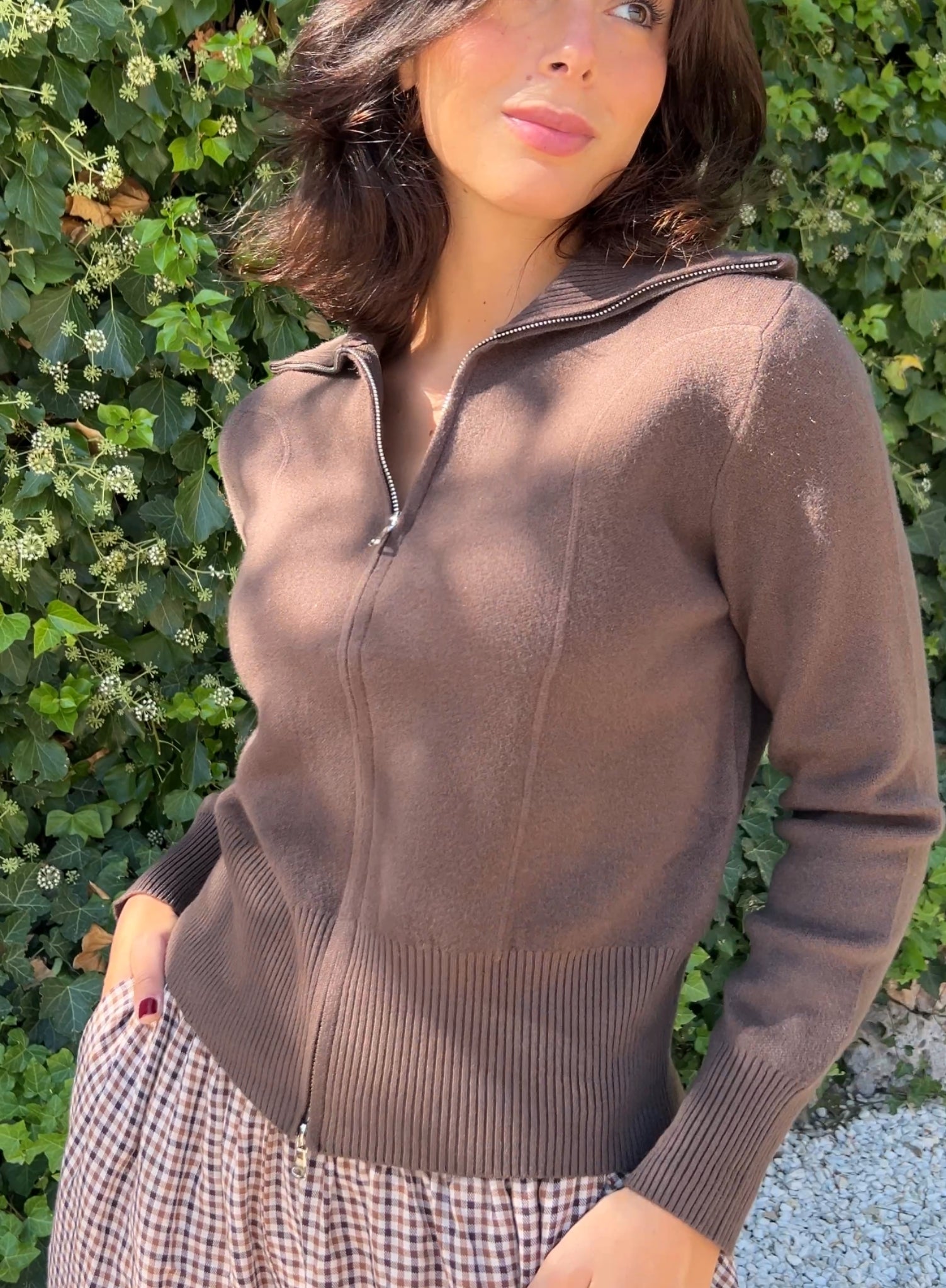 Chaqueta cremallera choco