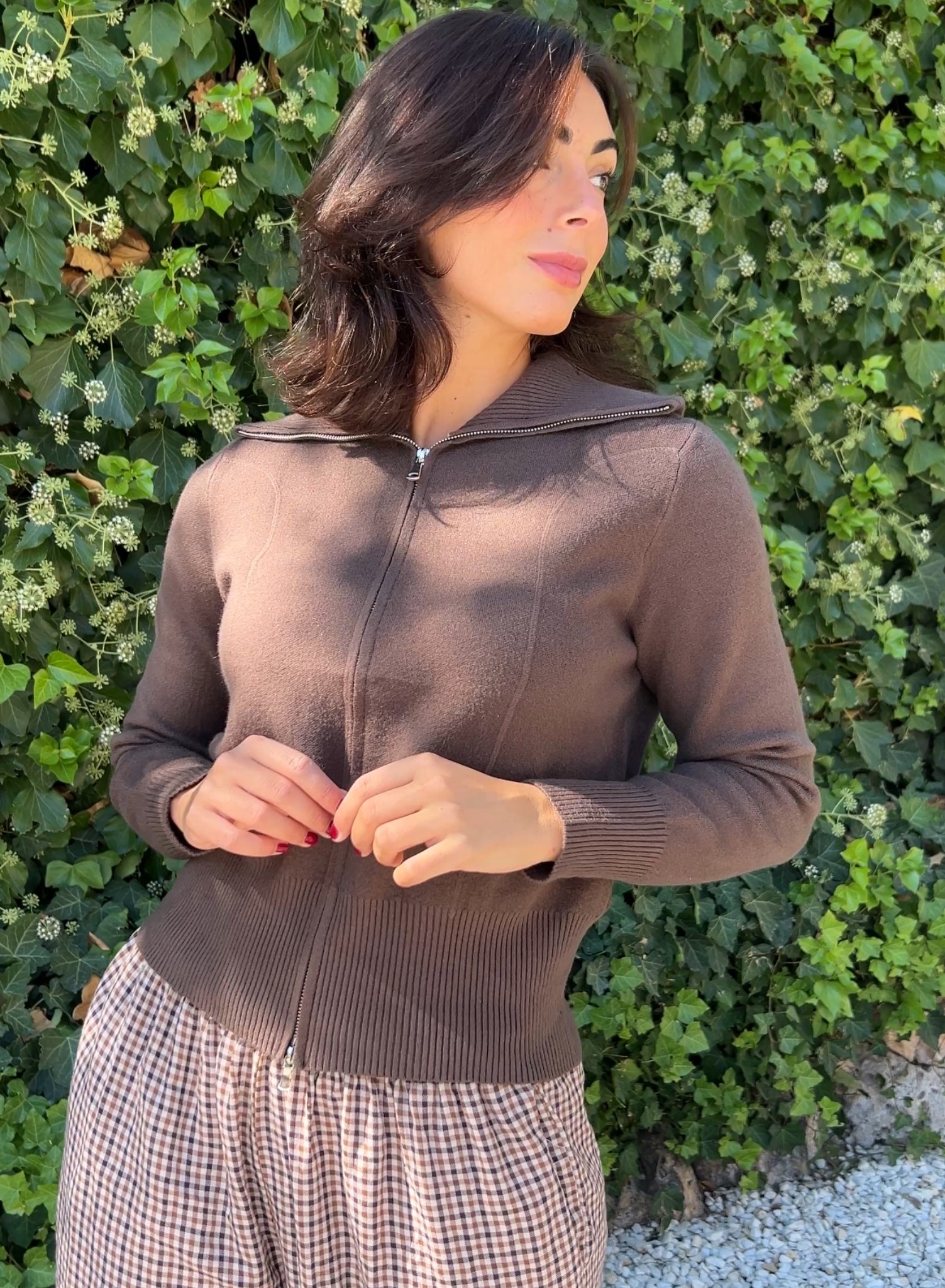 Chaqueta cremallera choco