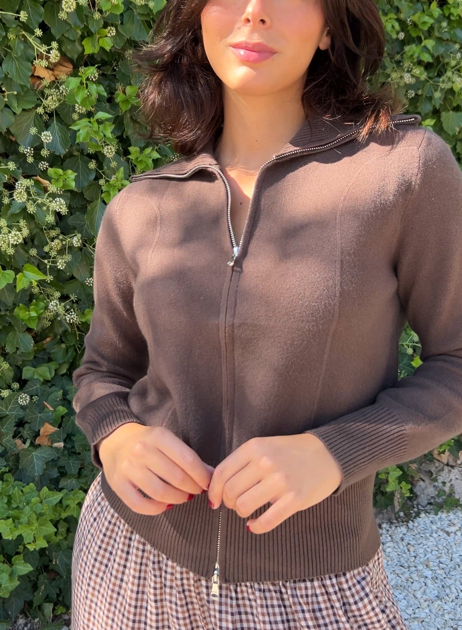 Chaqueta cremallera choco