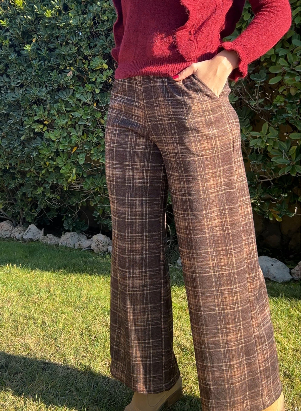 Pantalón cuadros bolsillo