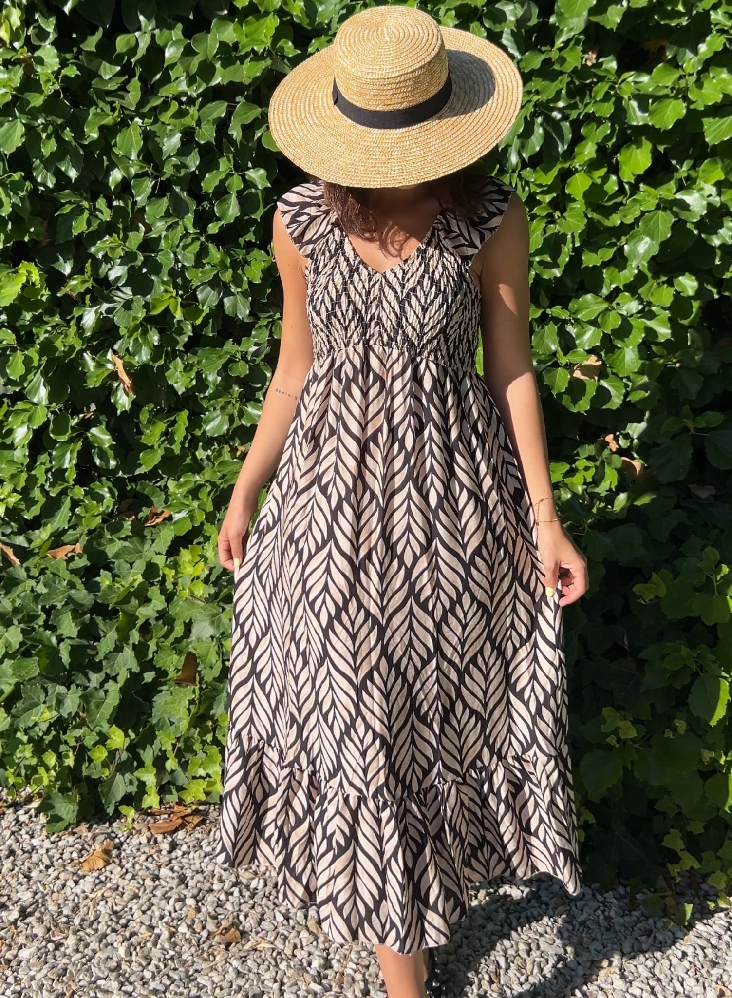 Vestido zarela hojas