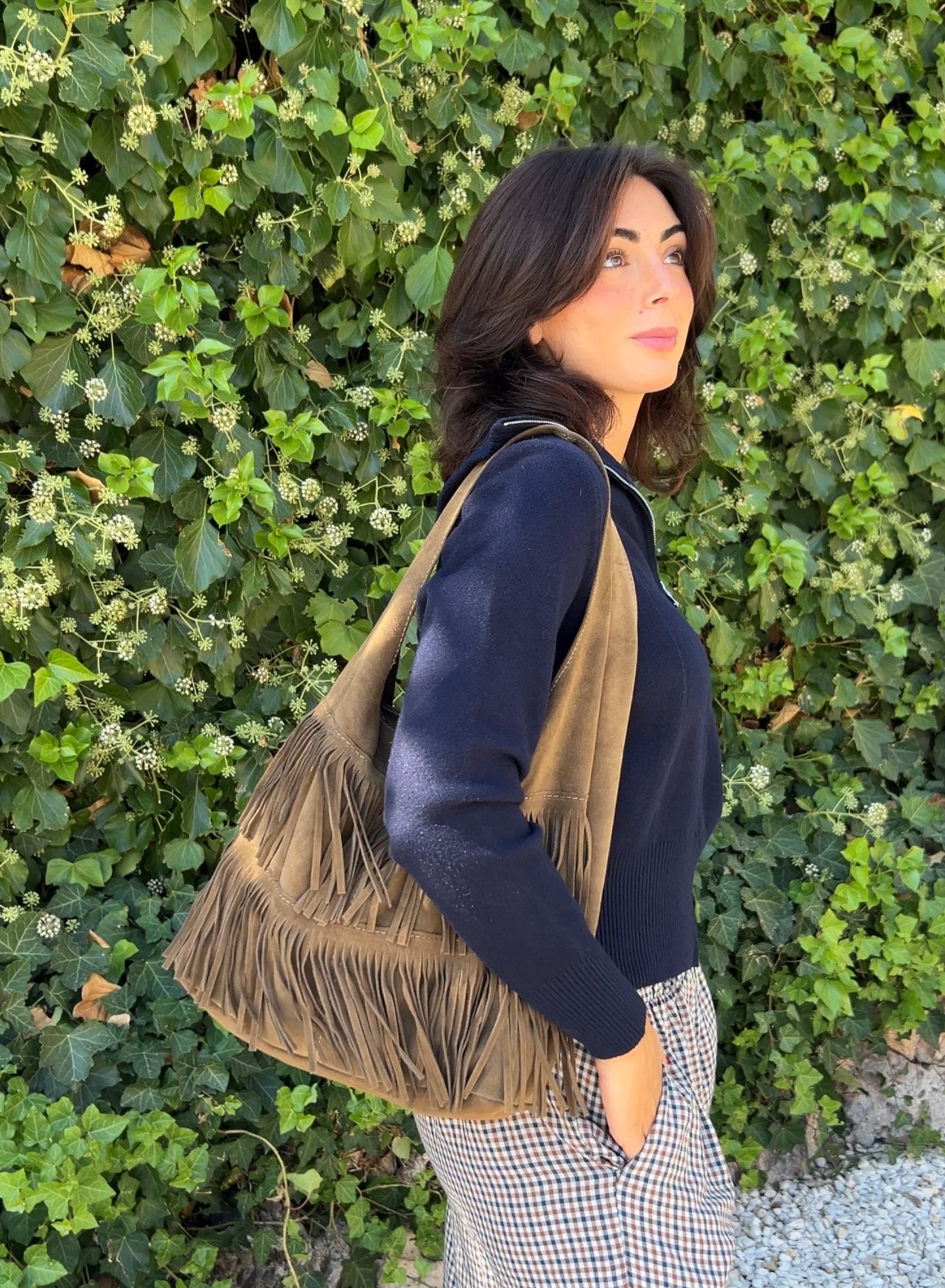 Bolso flecos topo