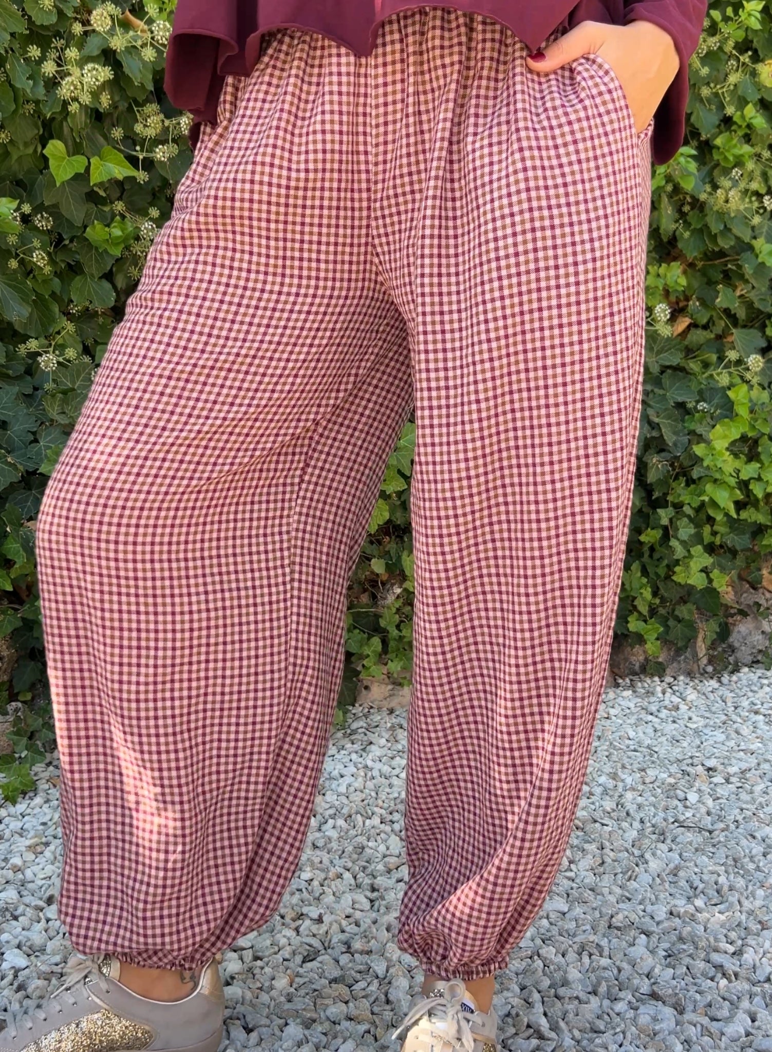 Bombacho cuadros rosa