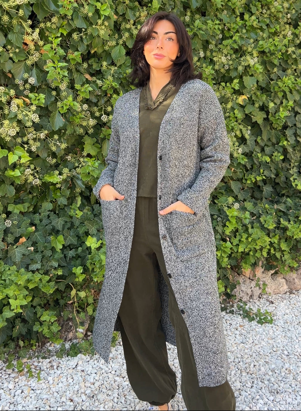 Chaqueta larga punto