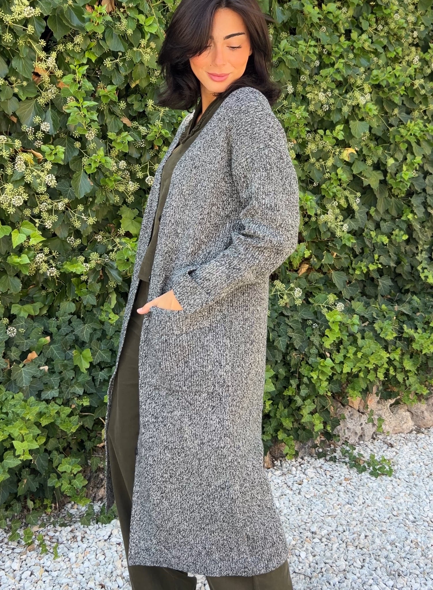 Chaqueta larga punto