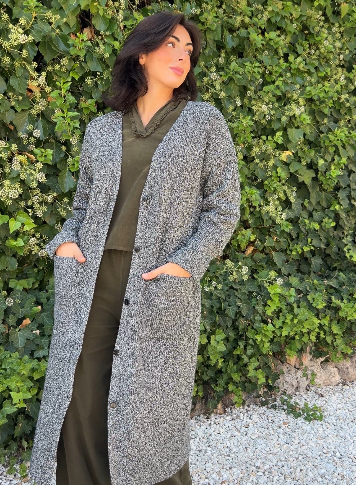 Chaqueta larga punto