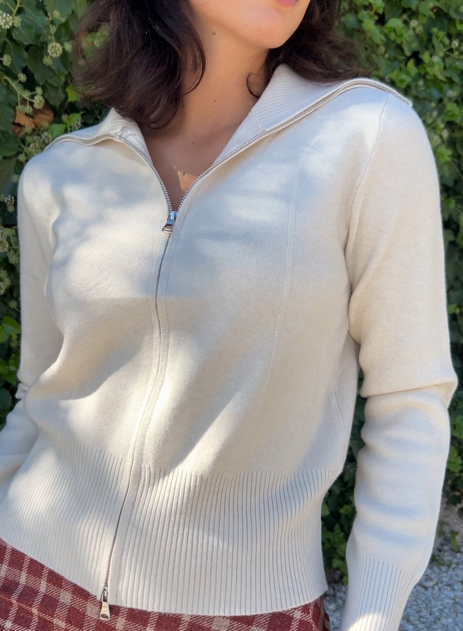 Chaqueta cremallera crudo