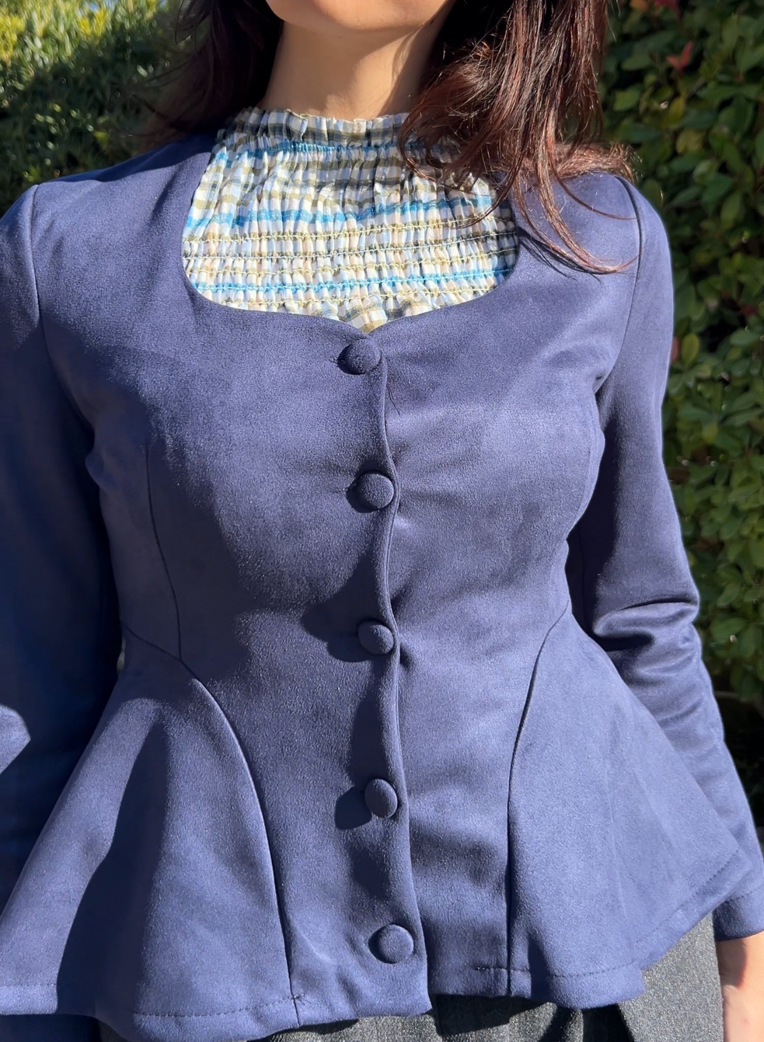 Chaqueta antelina marino