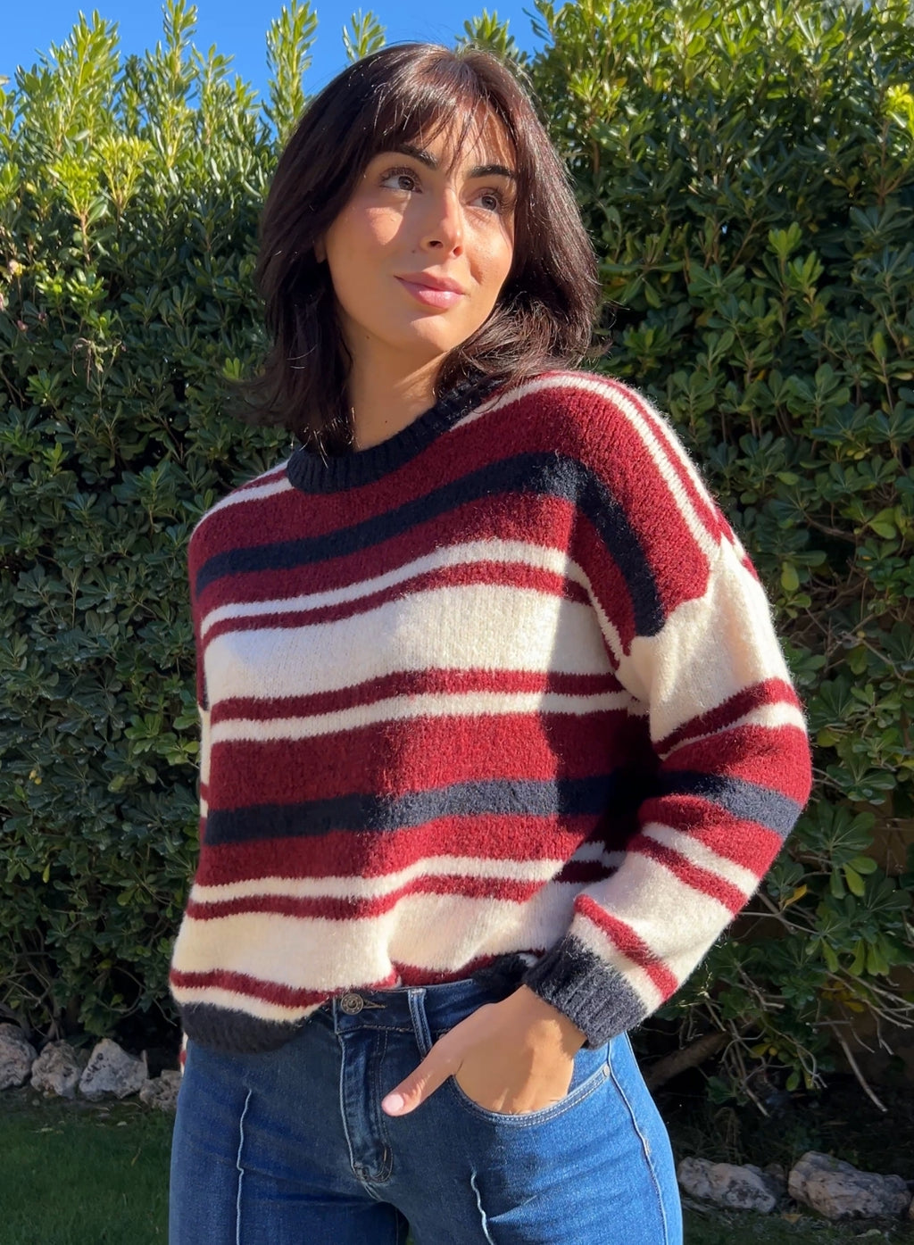 Jersey rayas azul rojo