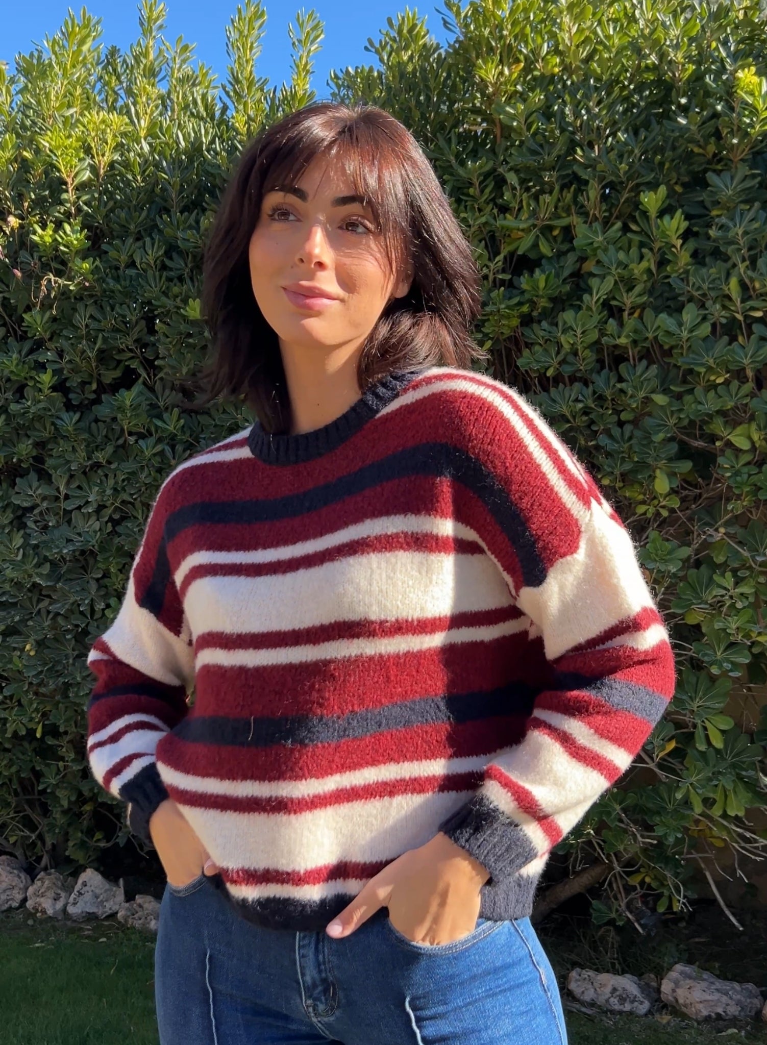 Jersey rayas azul rojo