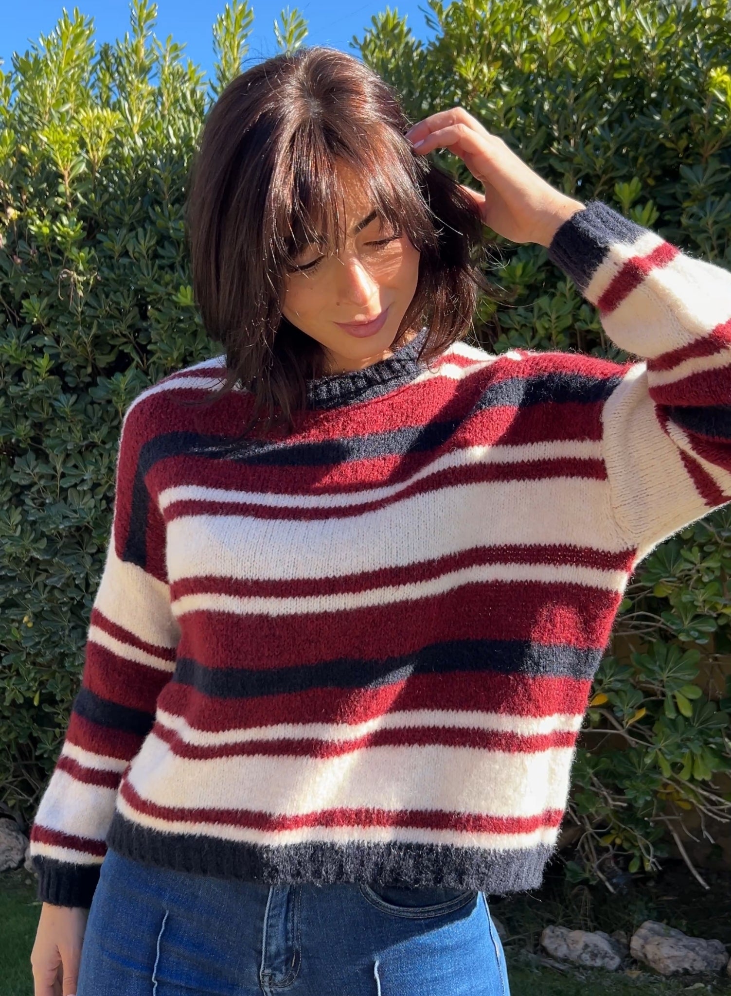 Jersey rayas azul rojo