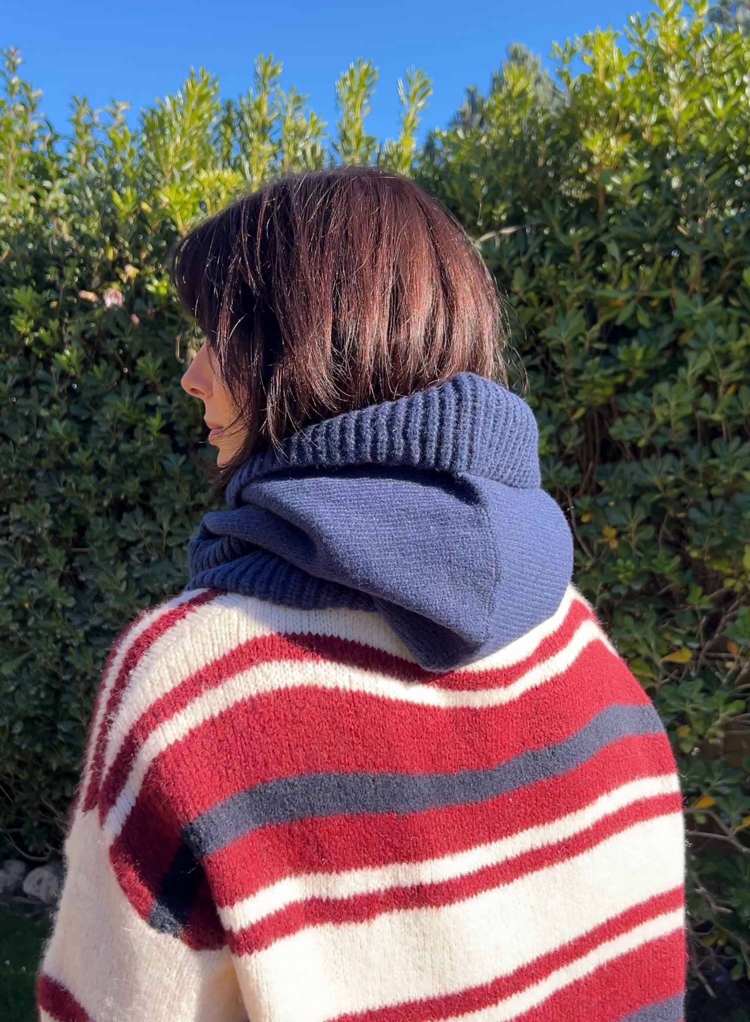 Balaclava cremallera marino