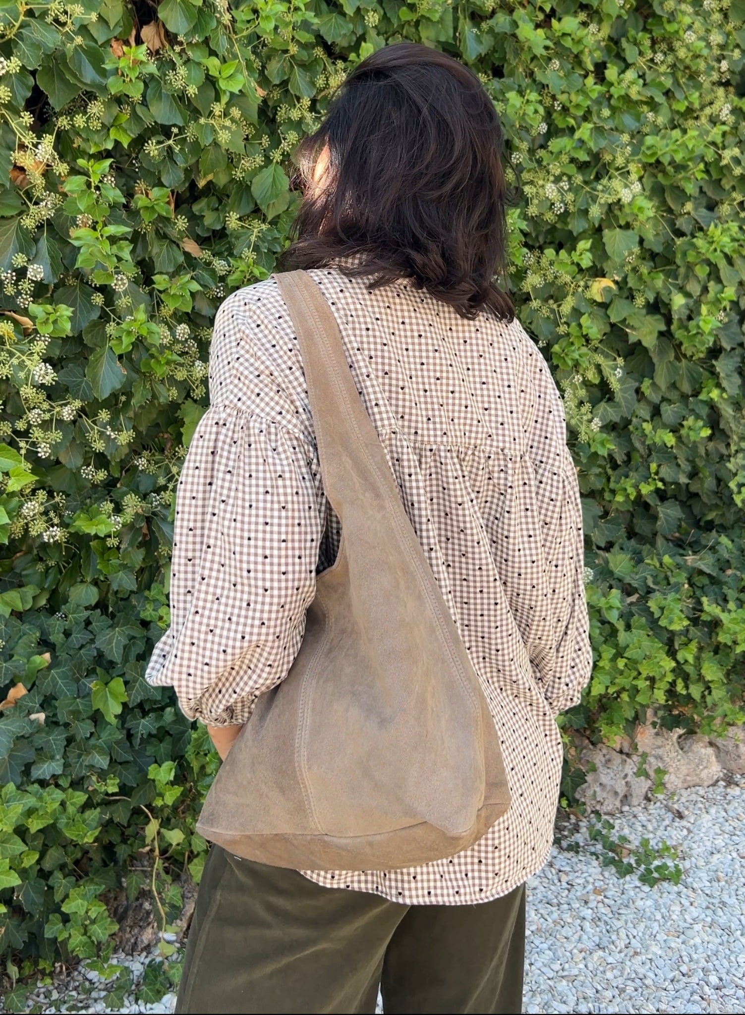Bolso saco beige