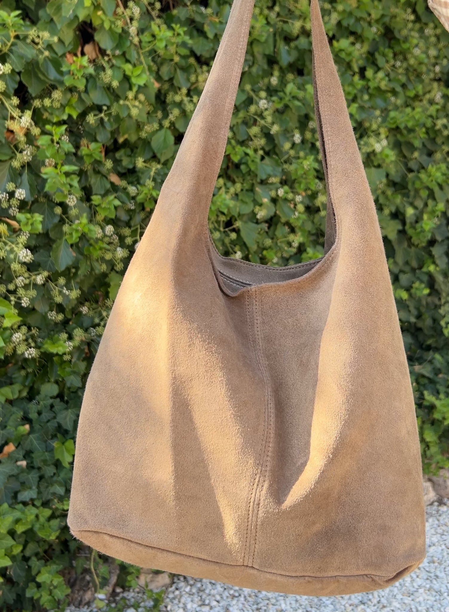 Bolso saco beige