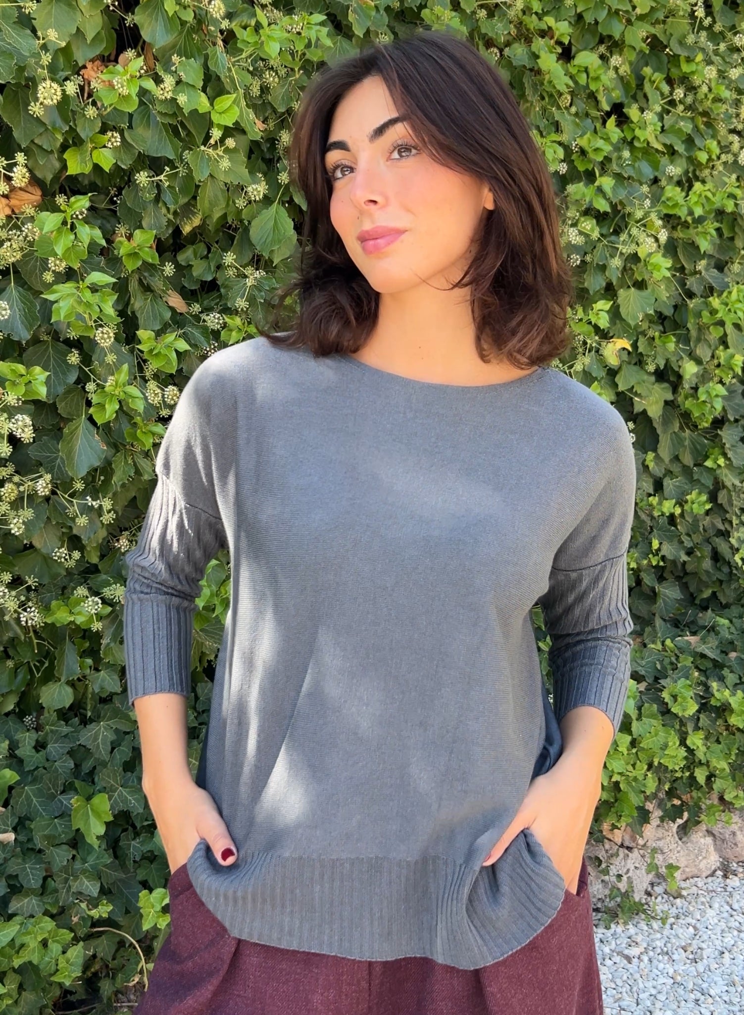 Jersey Canalé gris