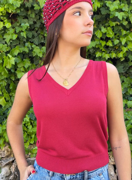 Top pico rojo